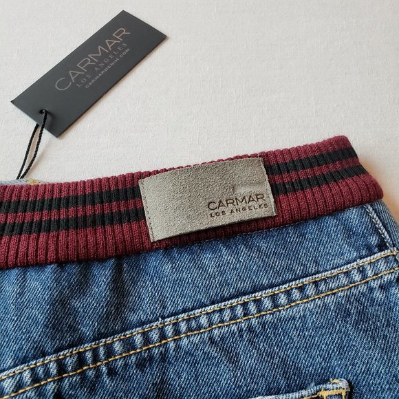 NWT Carmar Jean Denim Skirt elastic waist size 27 - Picture 7 of 8